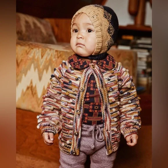 Misha & Puff | Popcorn Merino Wool Cardigan | Solstice Space Dye | 18-24M - Picture 6 of 6